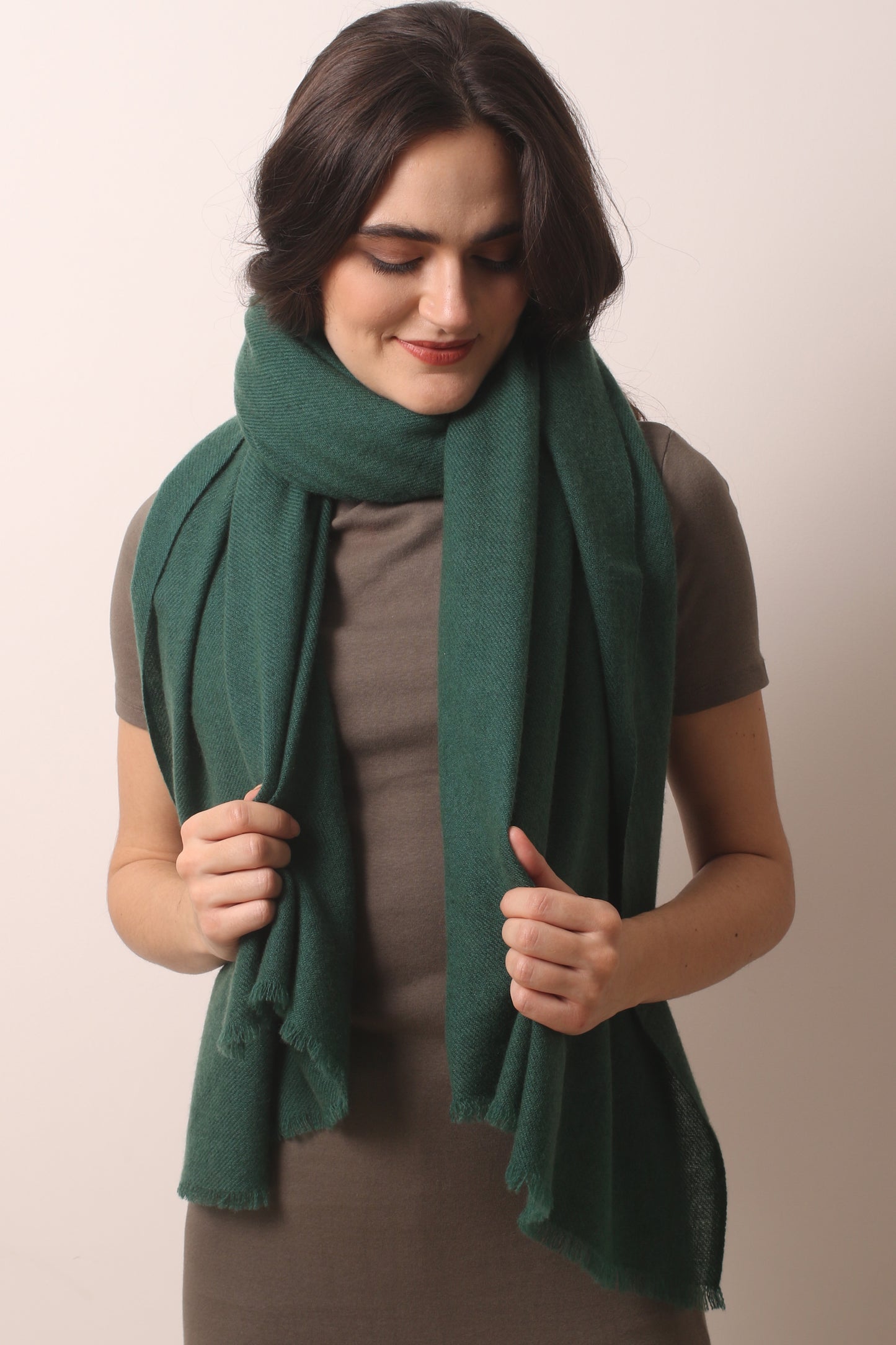 Emerald Green Felted Cashmere Scarf 1- Pashma Women's