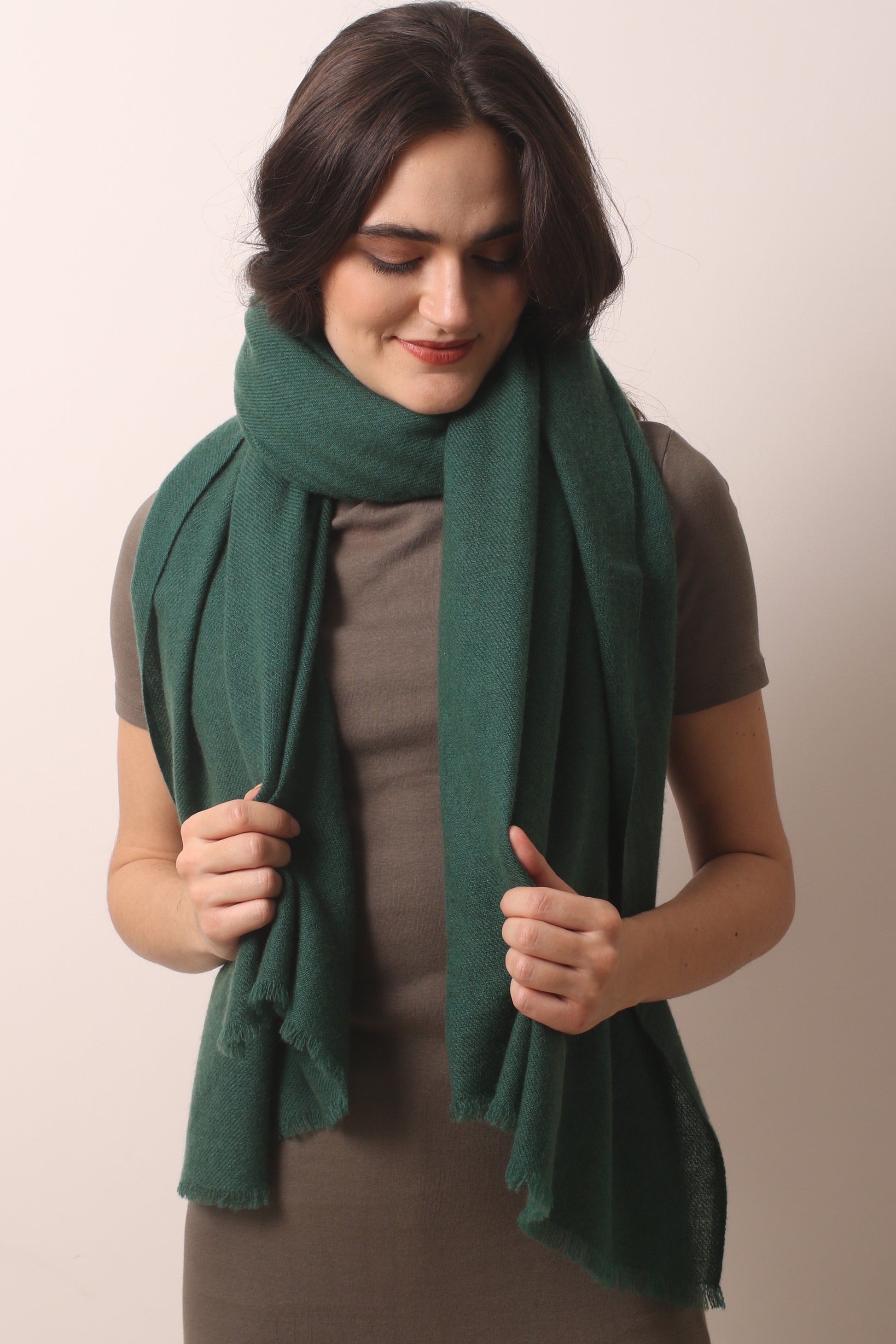 Emerald Green Felted Cashmere Scarf 1- Pashma Women's