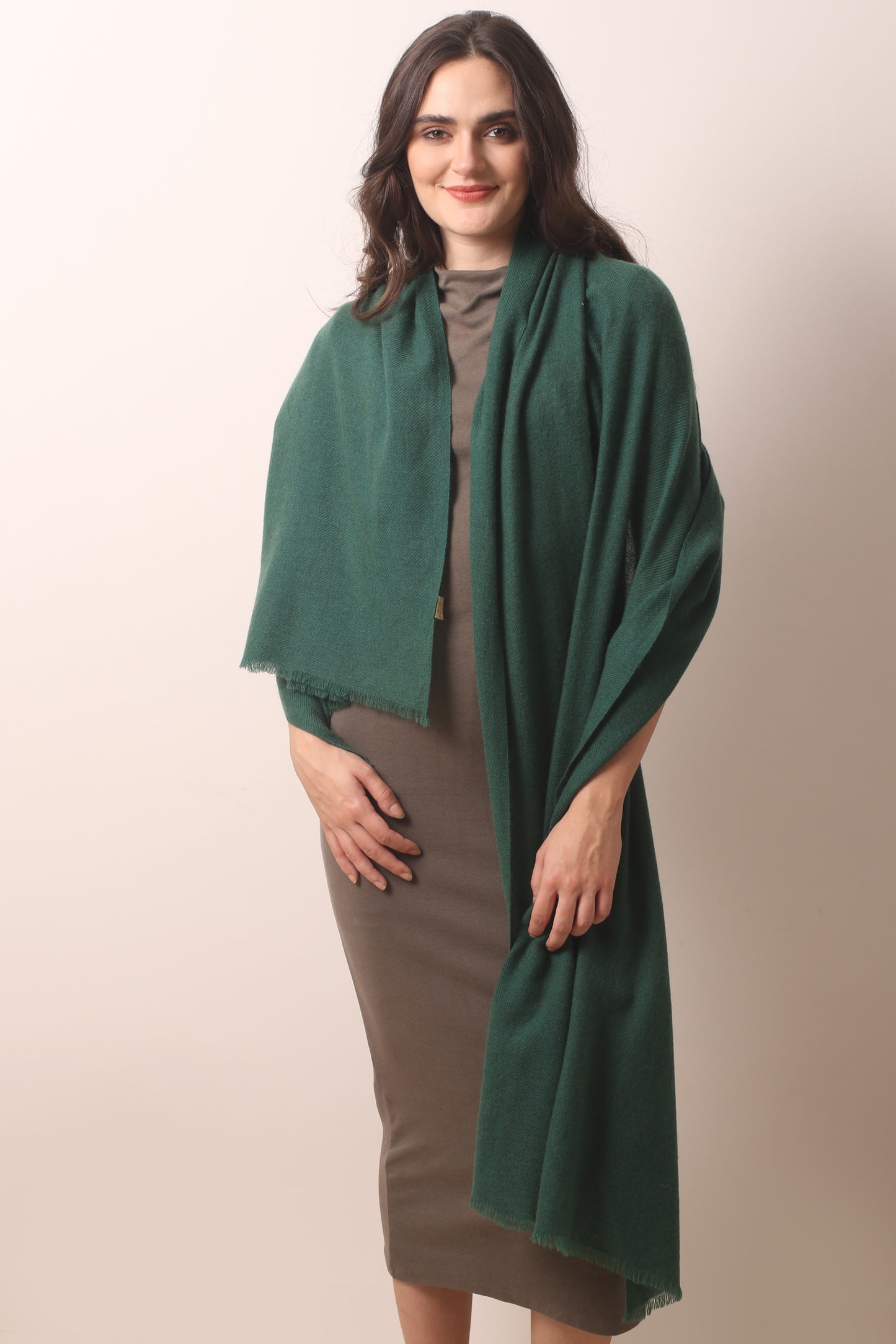 Emerald Green Felted Cashmere Scarf 2- Pashma Women's