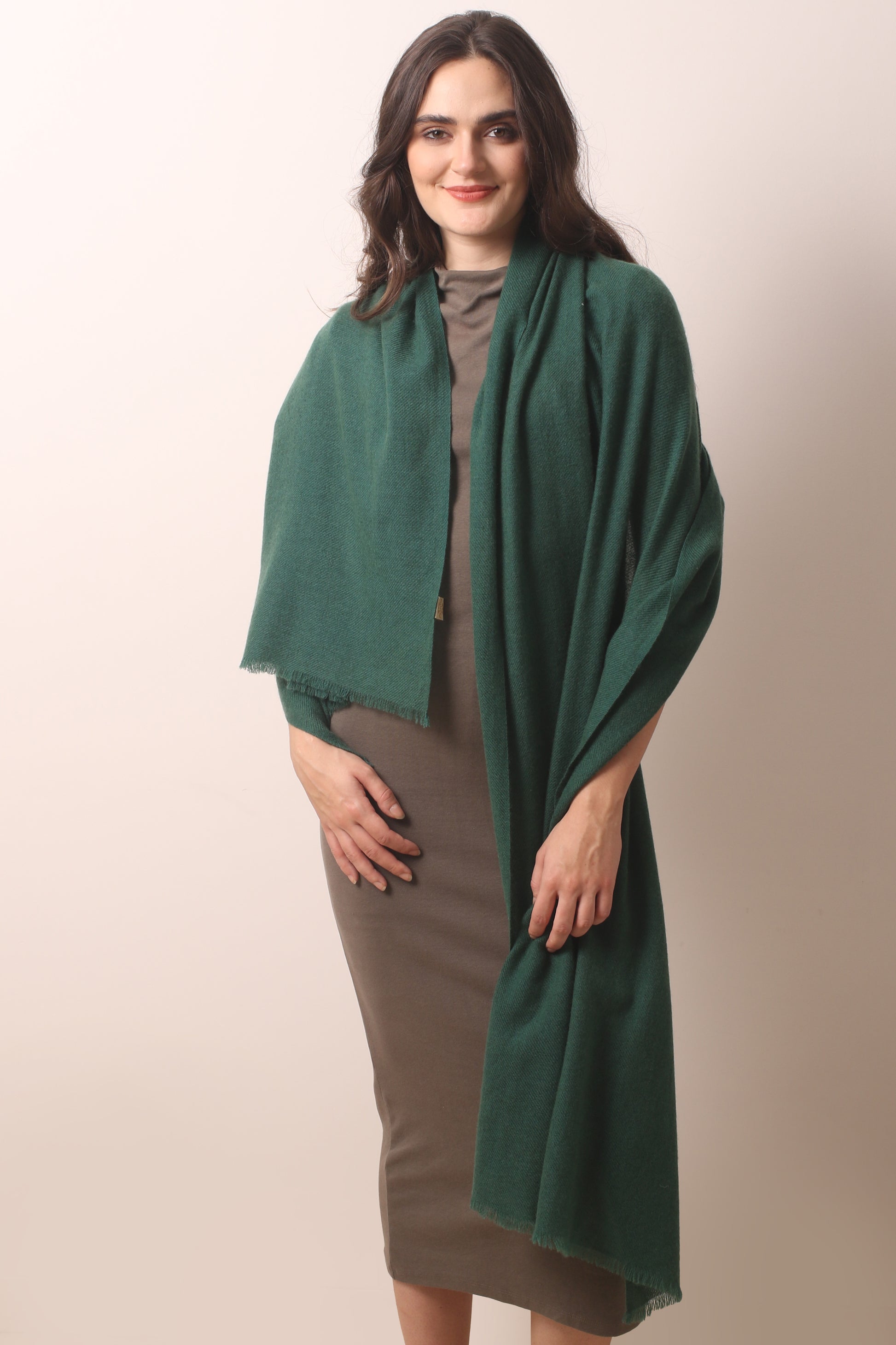 Emerald Green Felted Cashmere Scarf 2- Pashma Women's