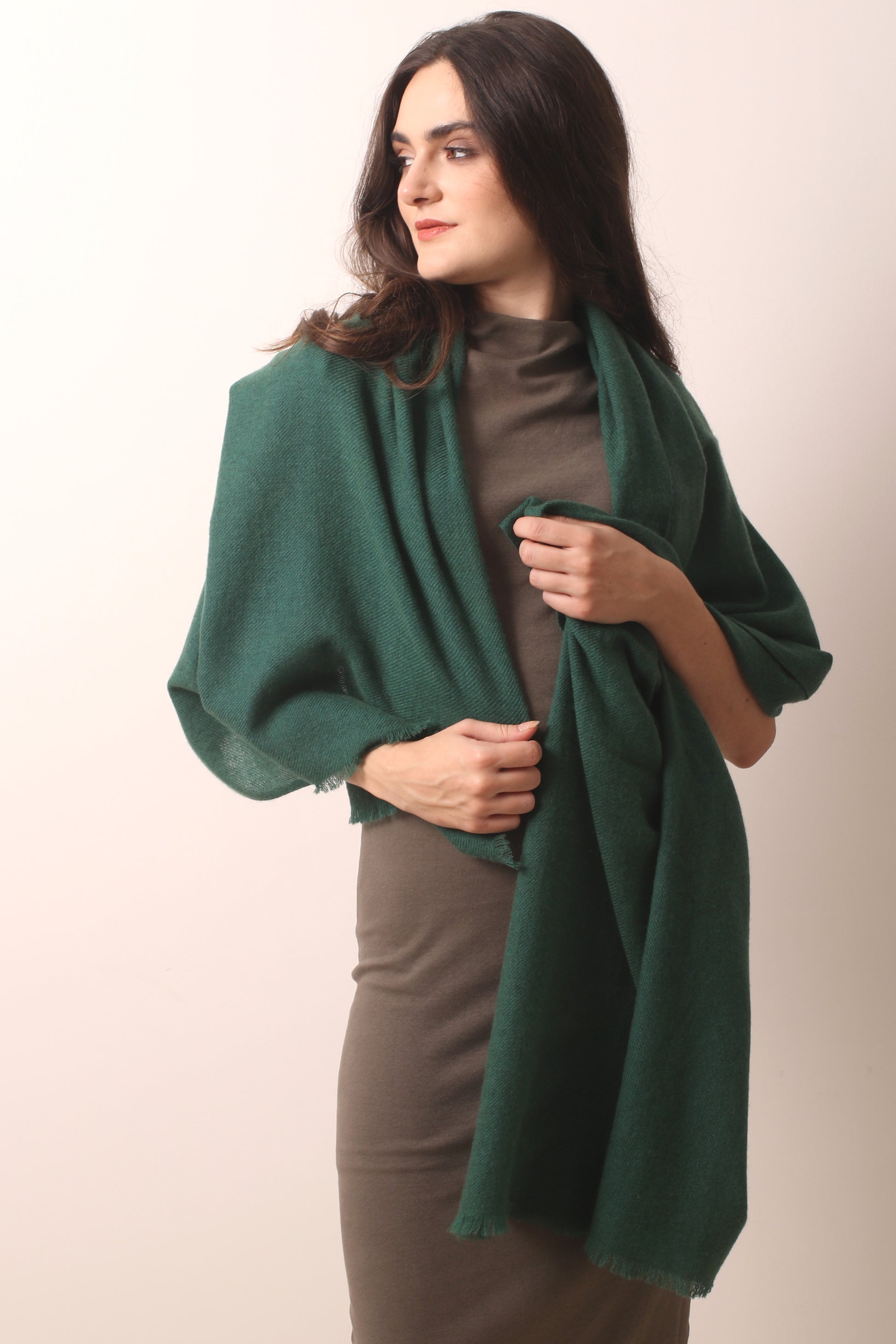 Emerald Green Felted Cashmere Scarf 3- Pashma Women's