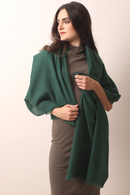 Emerald Green Felted Cashmere Scarf 3- Pashma Women's