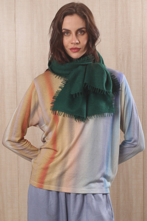 Emerald Green Knitted Cashmere Scarf- Pashma Women's