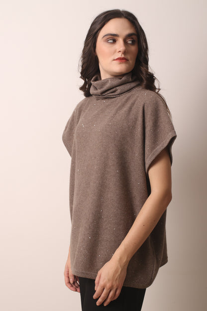 Fawn Glimmer Cashmere Pullover 1- Pashma Women's