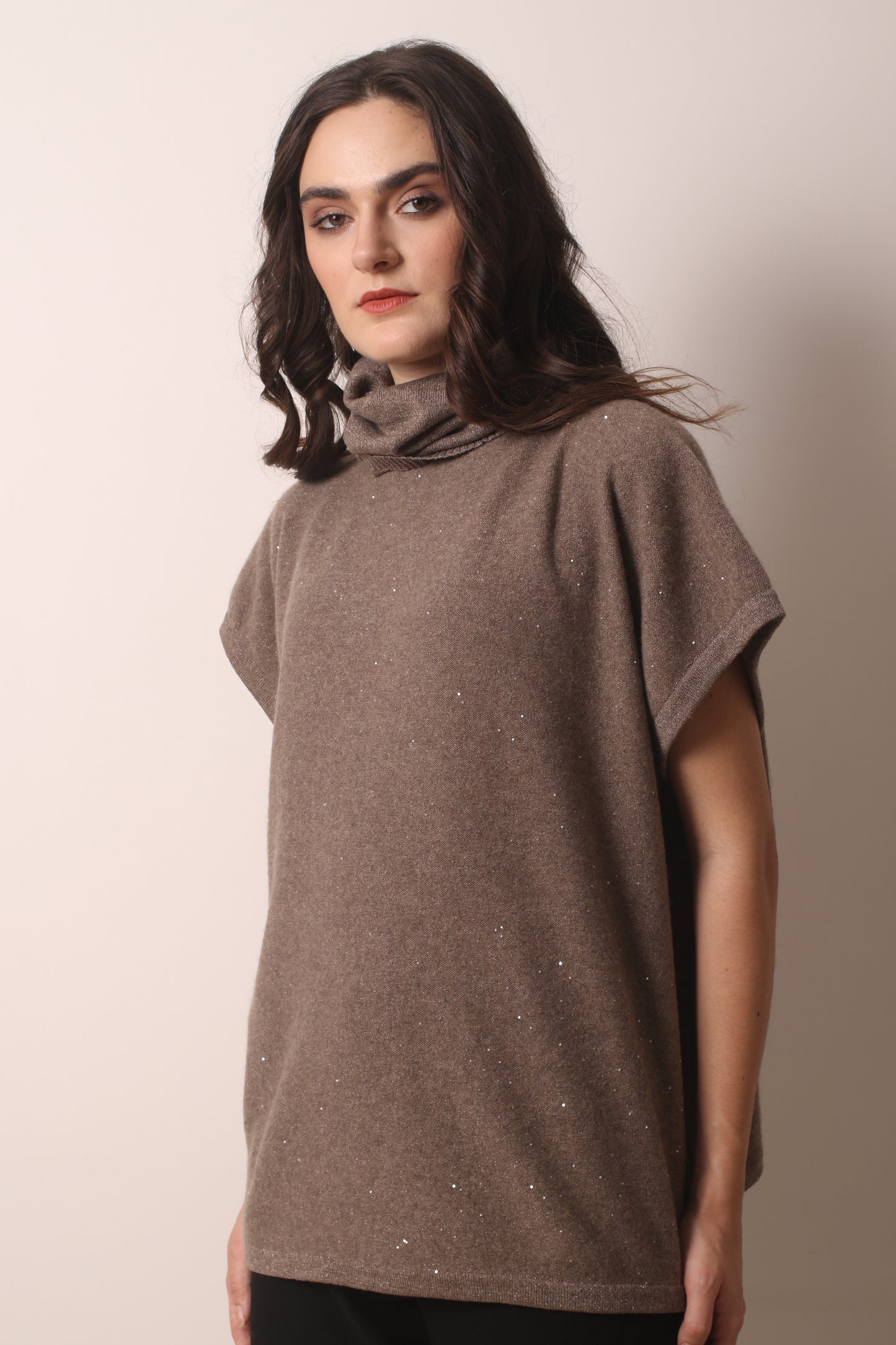 Fawn Glimmer Cashmere Pullover 3- Pashma Women's