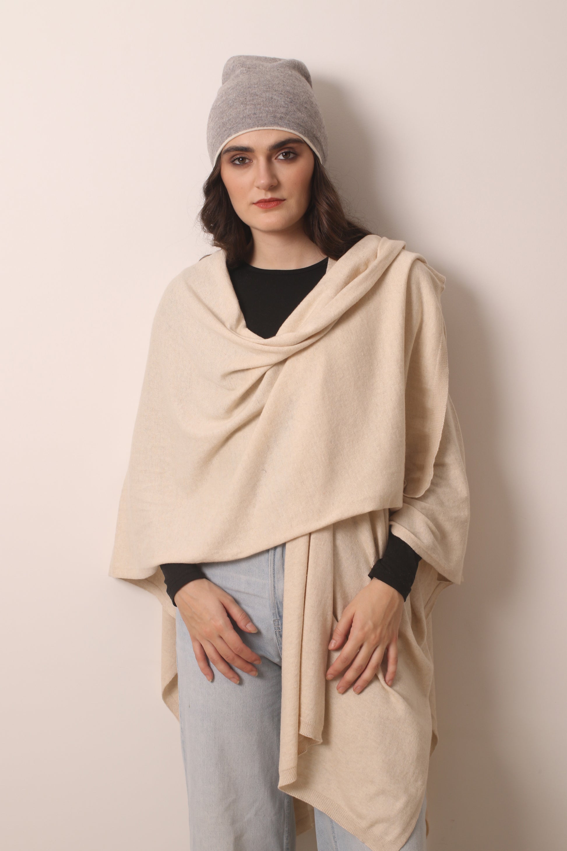 Grey Cashmere Beanie - Pashma Women's