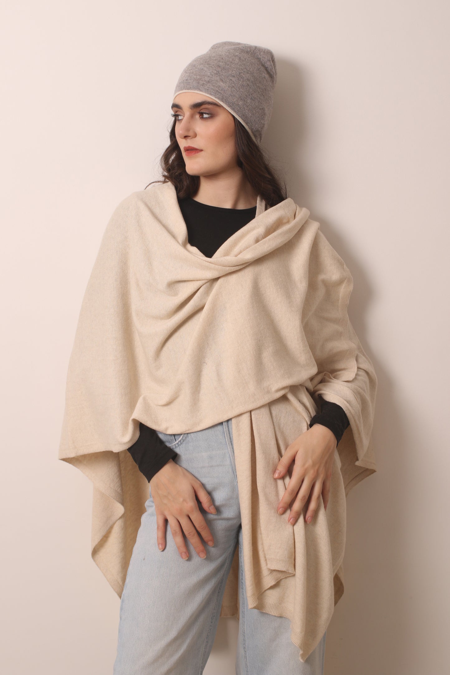 Grey Cashmere Beanie 2- Pashma Women's