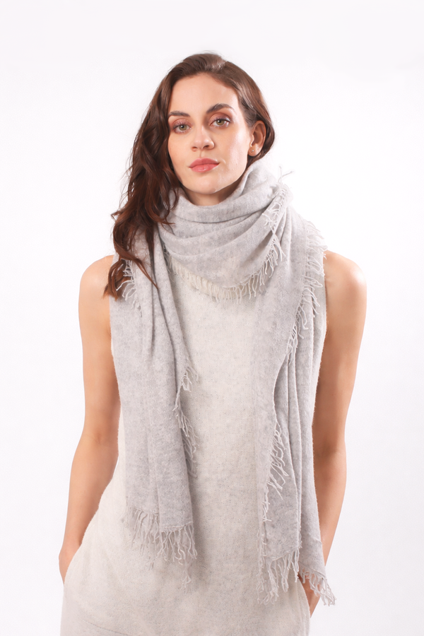 Melange Knitted Cashmere Scarf