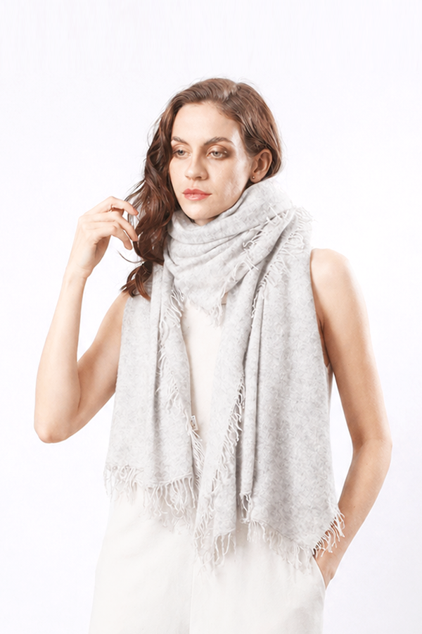 Melange Knitted Cashmere Scarf