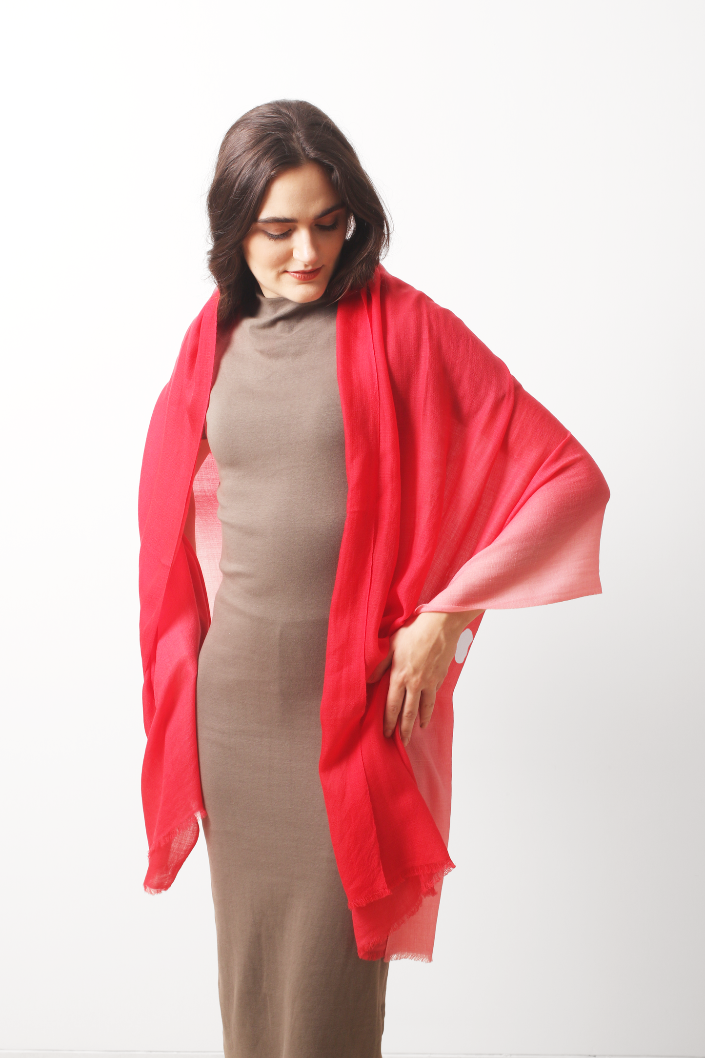 Cherry Wood Ombre Diamond Cashmere Scarf
