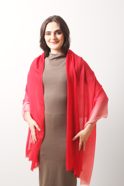 Cherry Wood Ombre Diamond Cashmere Scarf