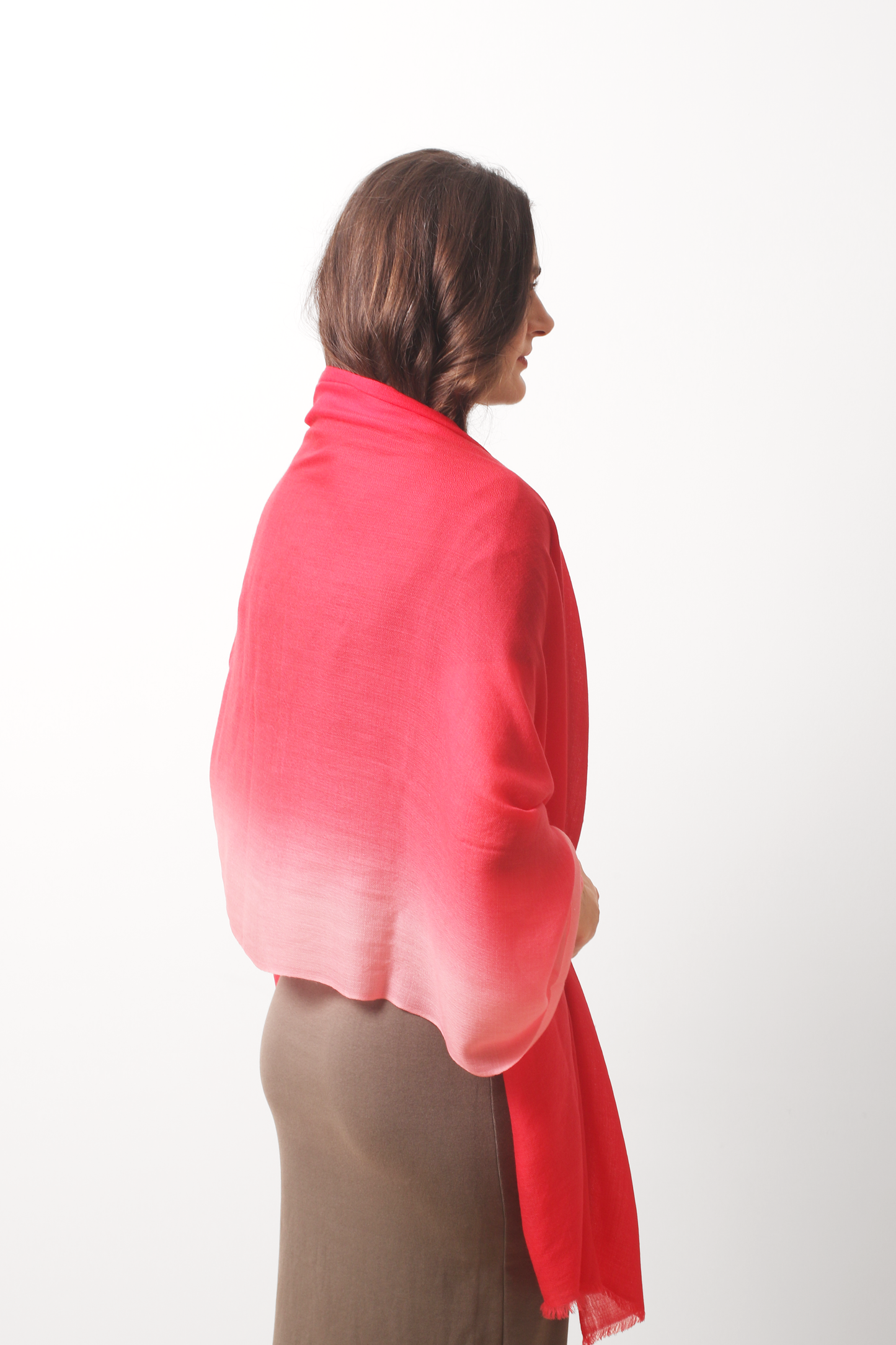Cherry Wood Ombre Diamond Cashmere Scarf