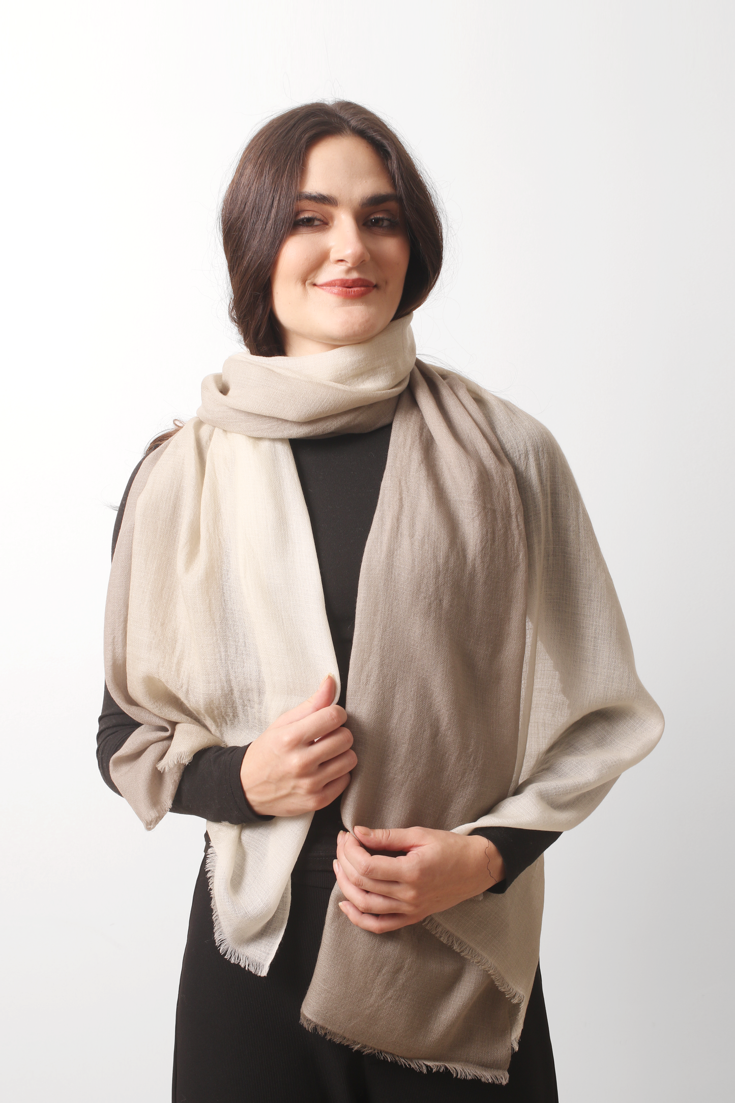 Cherry Wood Ombre Diamond Cashmere Scarf