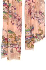 Peach Paisely Cashmere Scarf