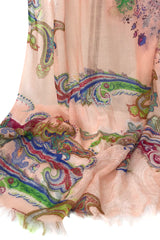 Peach Paisely Cashmere Scarf