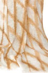 Ochre Abstract Linen Scarf