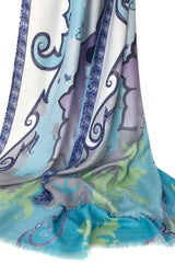 Turquoise Paisely Silk Scarf