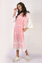 Printed Cotton Dress Pastel Pink