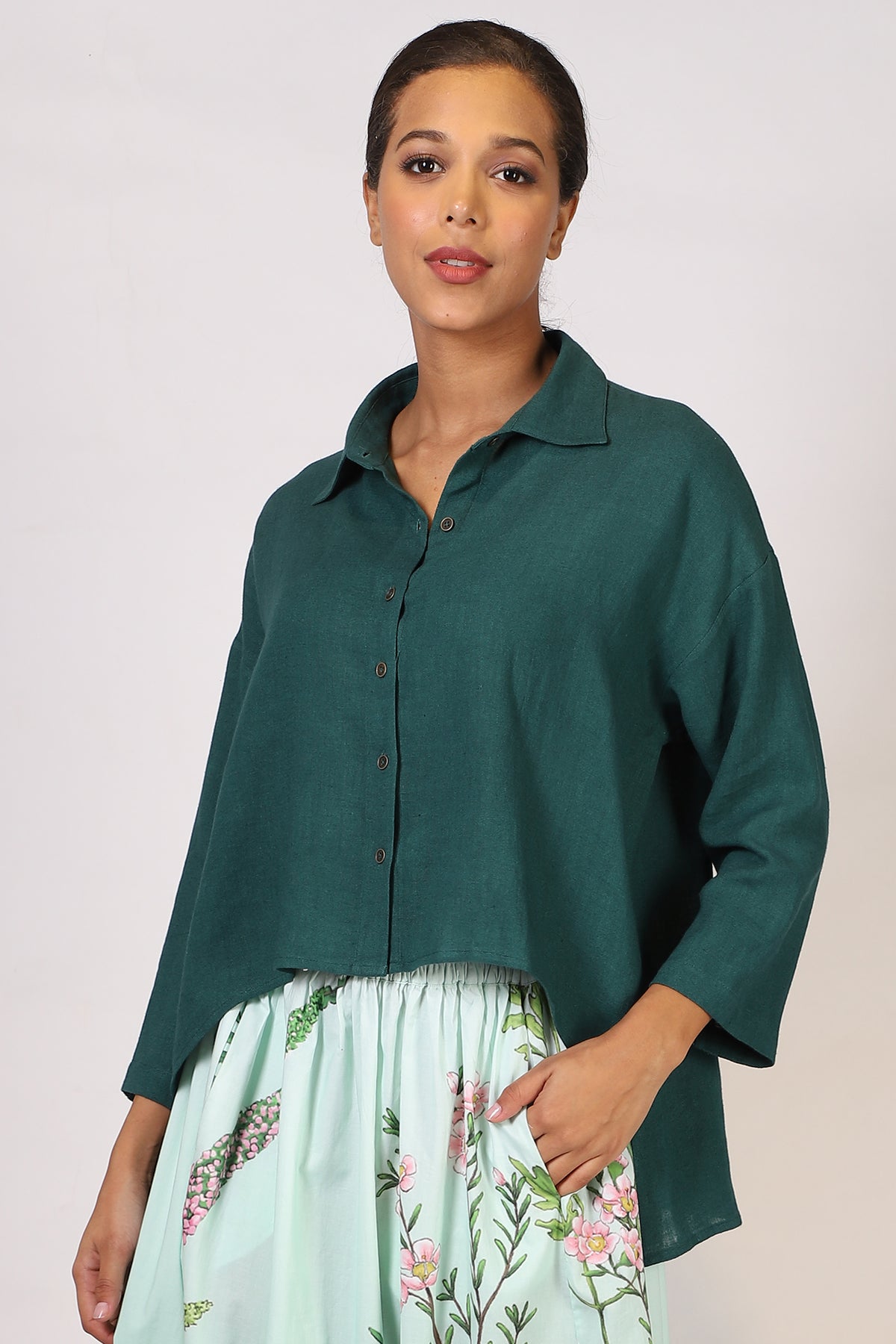 Green Linen Shirt