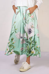 Printed Poplin Skirt
