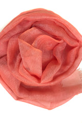 Coral Silk Linen Cashmere Scarf