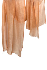 Orange SIlk Linen Cashmere Scarf