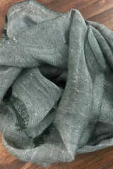 Green Silk Linen Cashmere Scarf