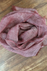 Wine Silk Linen Cashmere Scarf