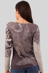 Paisley Top - Grey & Brown