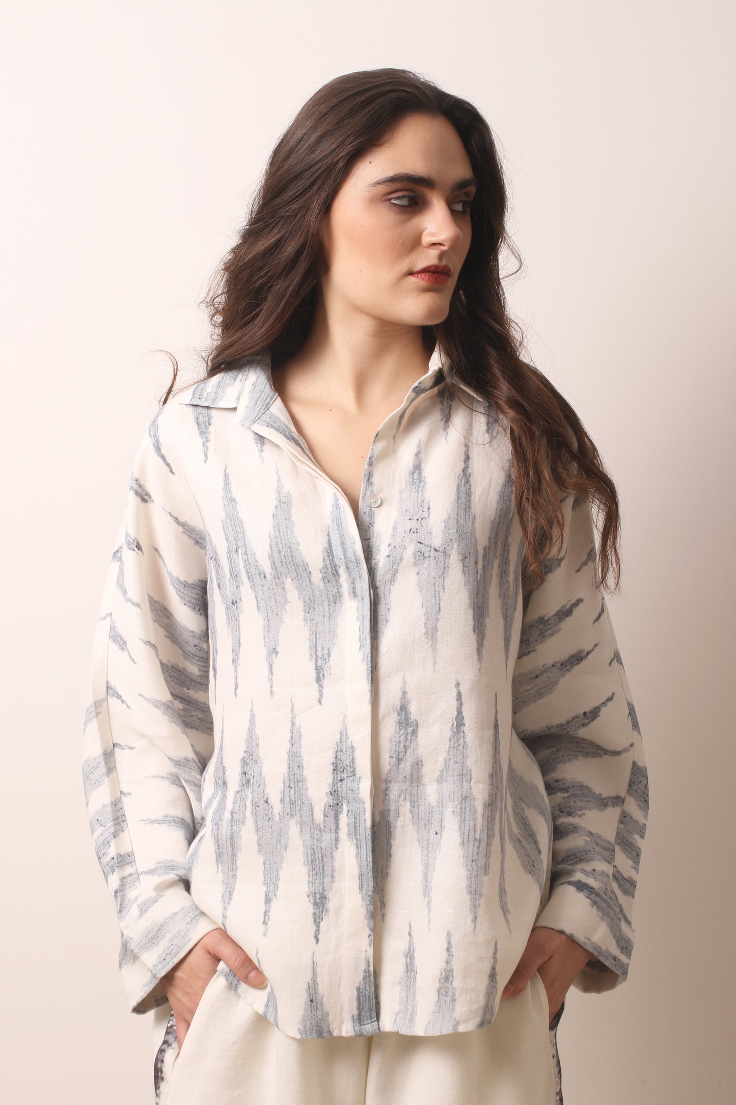 Ikat Linen Shirt- Pashma Women's