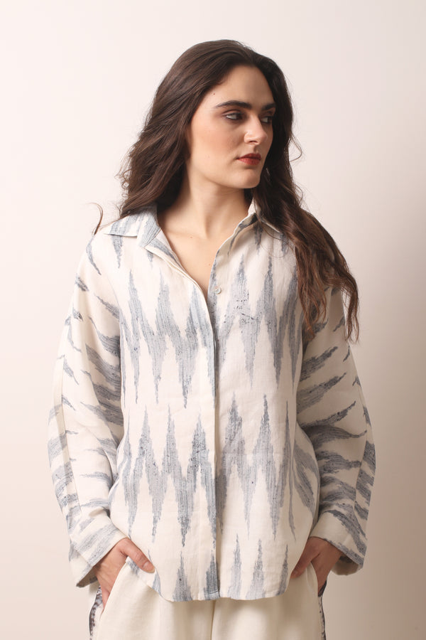 Ikat Linen Shirt- Pashma Women's