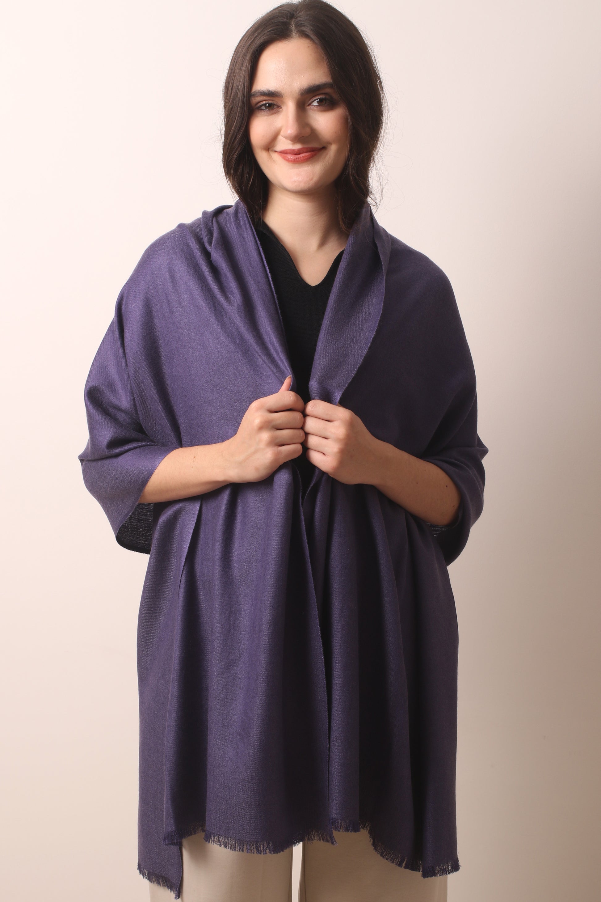 Indian Ink Silk Cashmere Twill Scarf- Pashma Women's