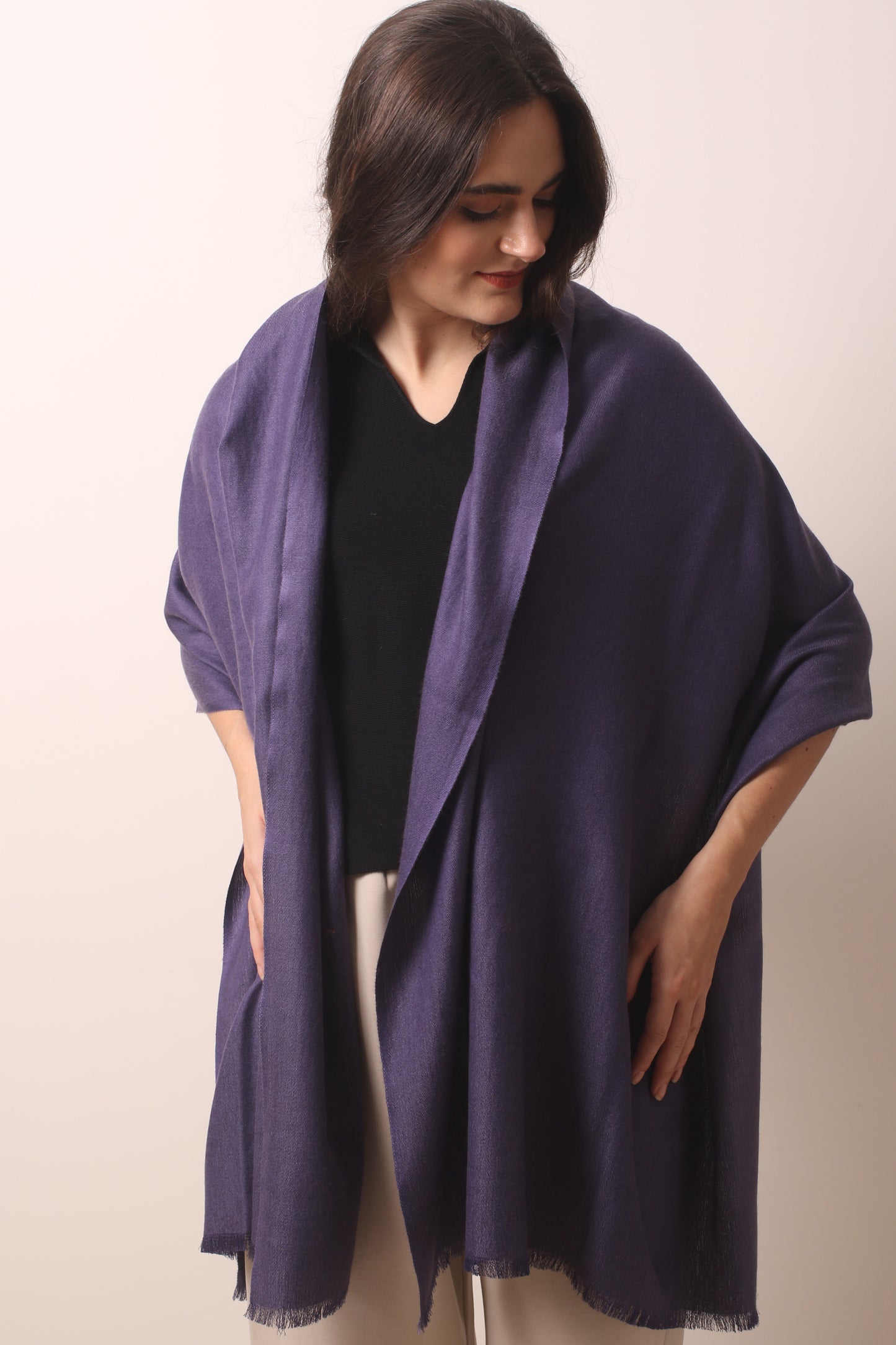 Indian Ink Silk Cashmere Twill Scarf 2- Pashma Women's