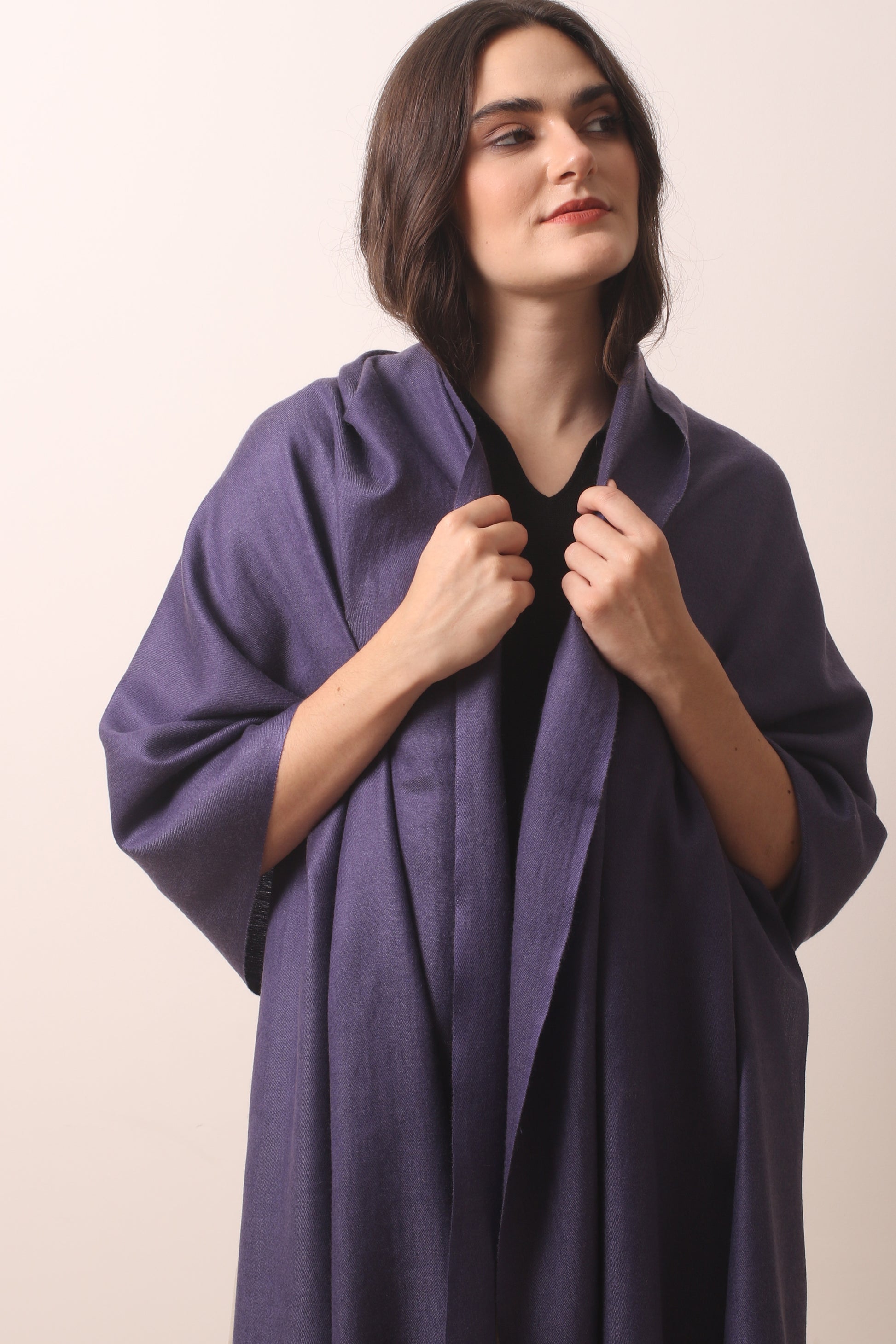 Indian Ink Silk Cashmere Twill Scarf 3- Pashma Women's