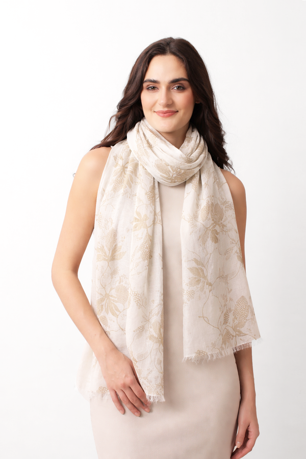 Dove Botanical Silk Cashmere Scarf