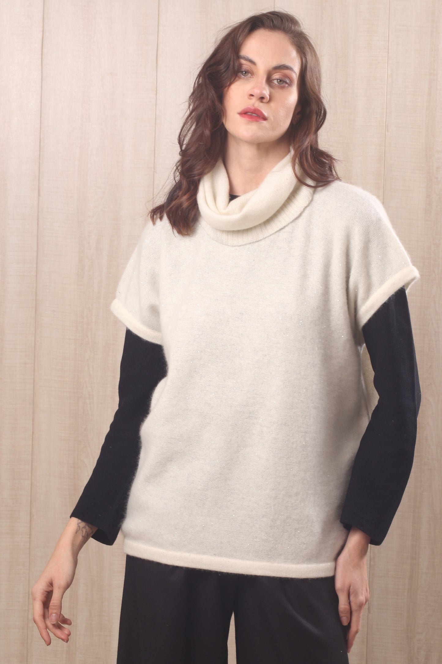 Ivory Glimmer Cashmere Pullover- Pashma Women's