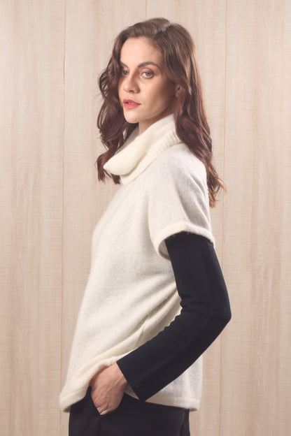 Ivory Glimmer Cashmere Pullover 1- Pashma Women's