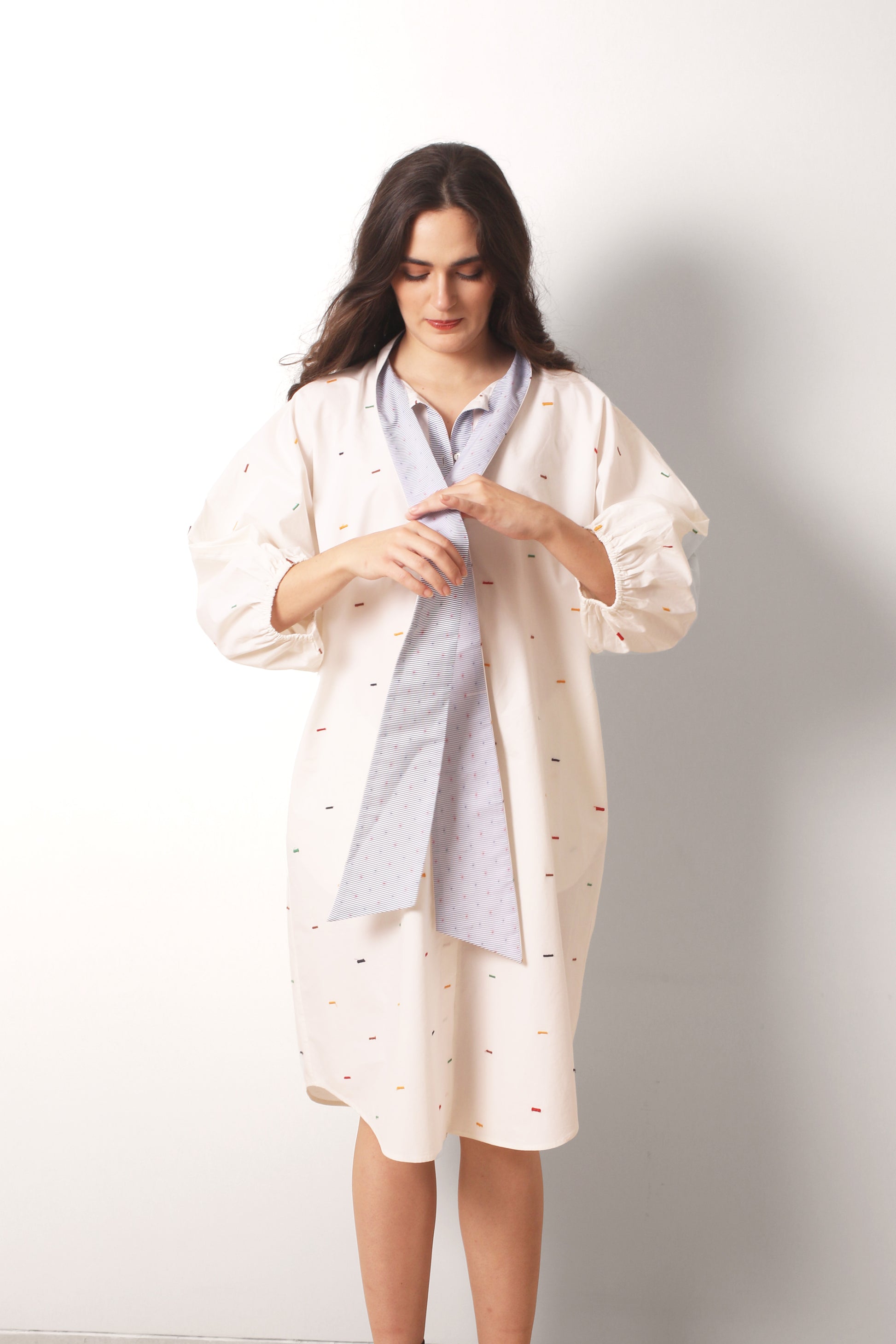 Ivory_Tie_neck_Printed_cotton_Dress_4_-_Pashma_Women_s