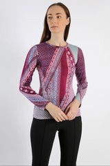 Shades of Maroon & Blue Top