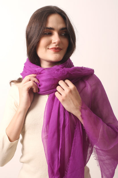 LavendarBloomCashmereAirScarf- Pashma Women's