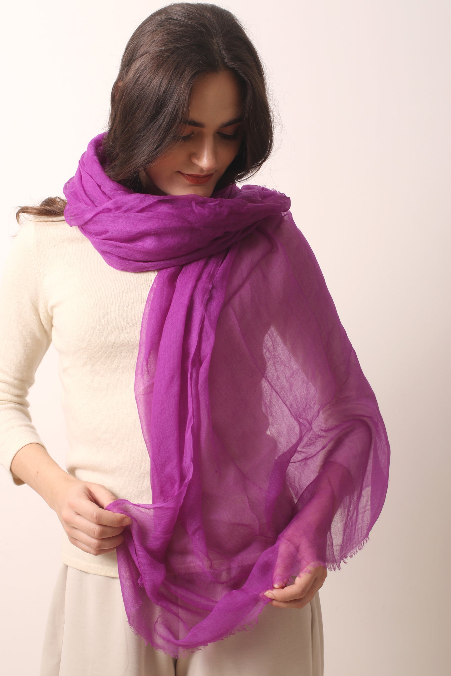 LavendarBloomCashmereAirScarf- Pashma Women's