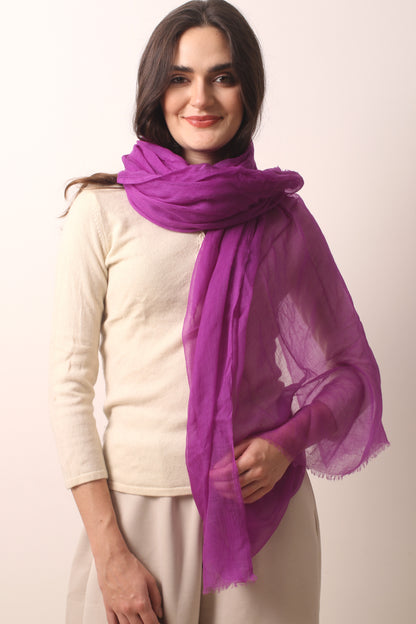 LavendarBloomCashmereAirScarf- Pashma Womens