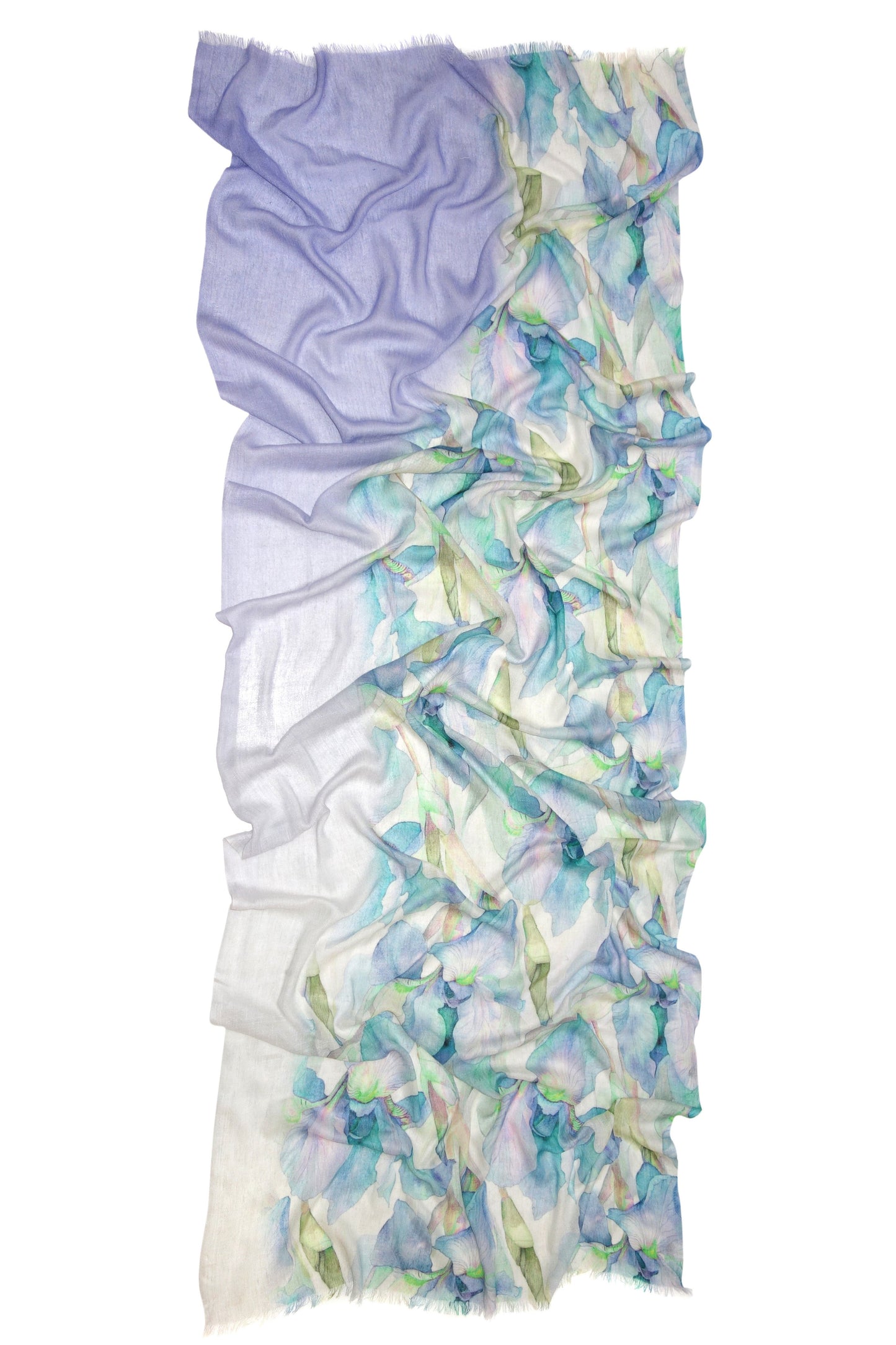 Lavender Floral Silk Cashmere Scarf 1- Pashma Women's