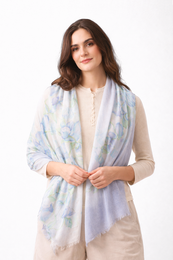 Meadow Floral Silk Cashmere Scarf
