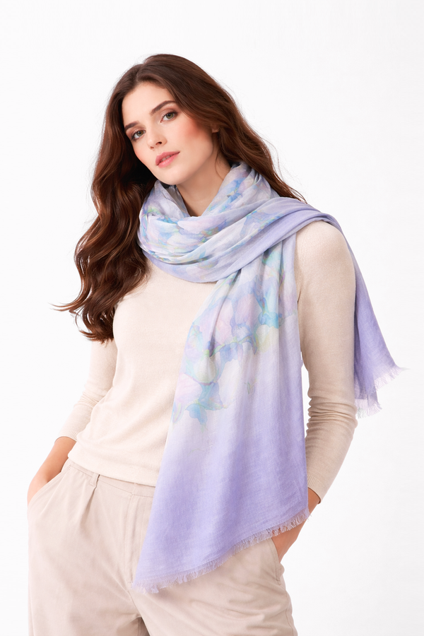 Meadow Floral Silk Cashmere Scarf