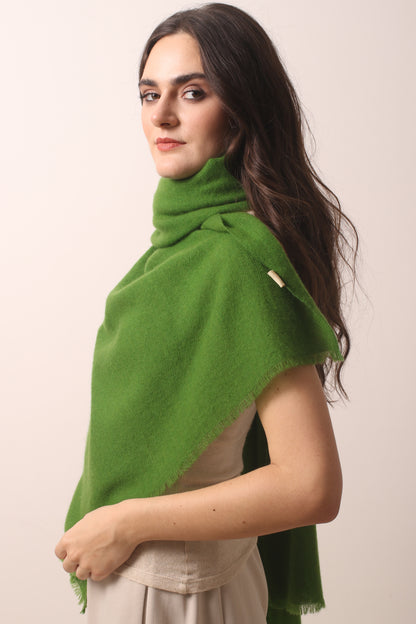Leaf Green Felted Cashmere Scarf 2- Pashma Women's