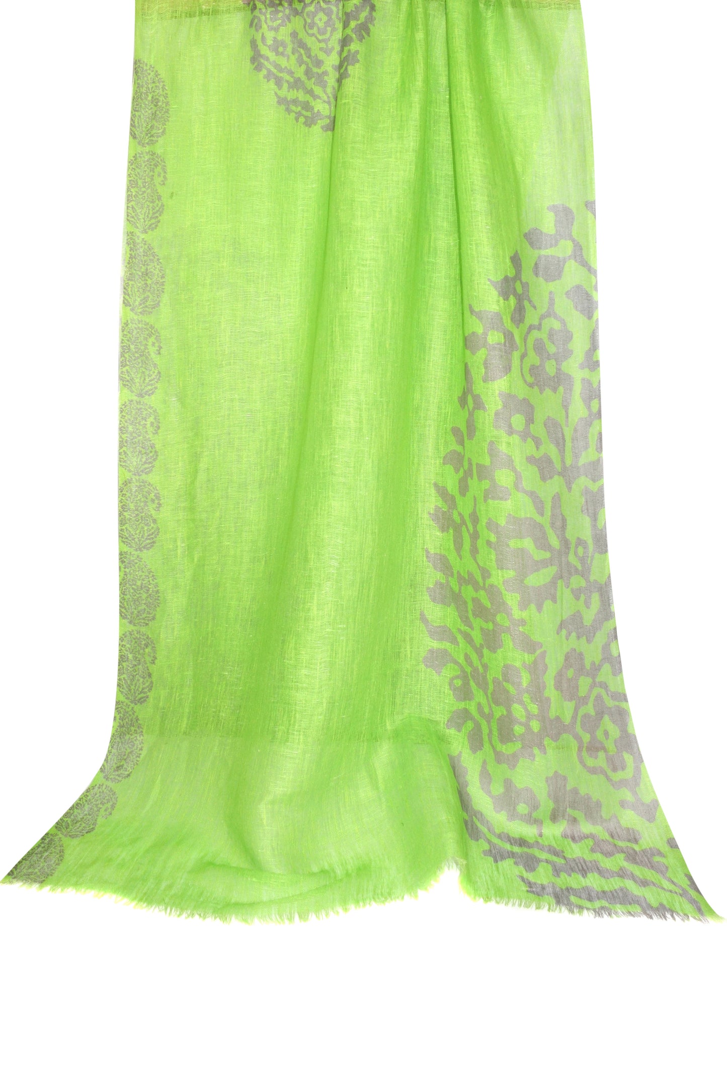 Leaf Green Paisley Scarf - Pashma Women's