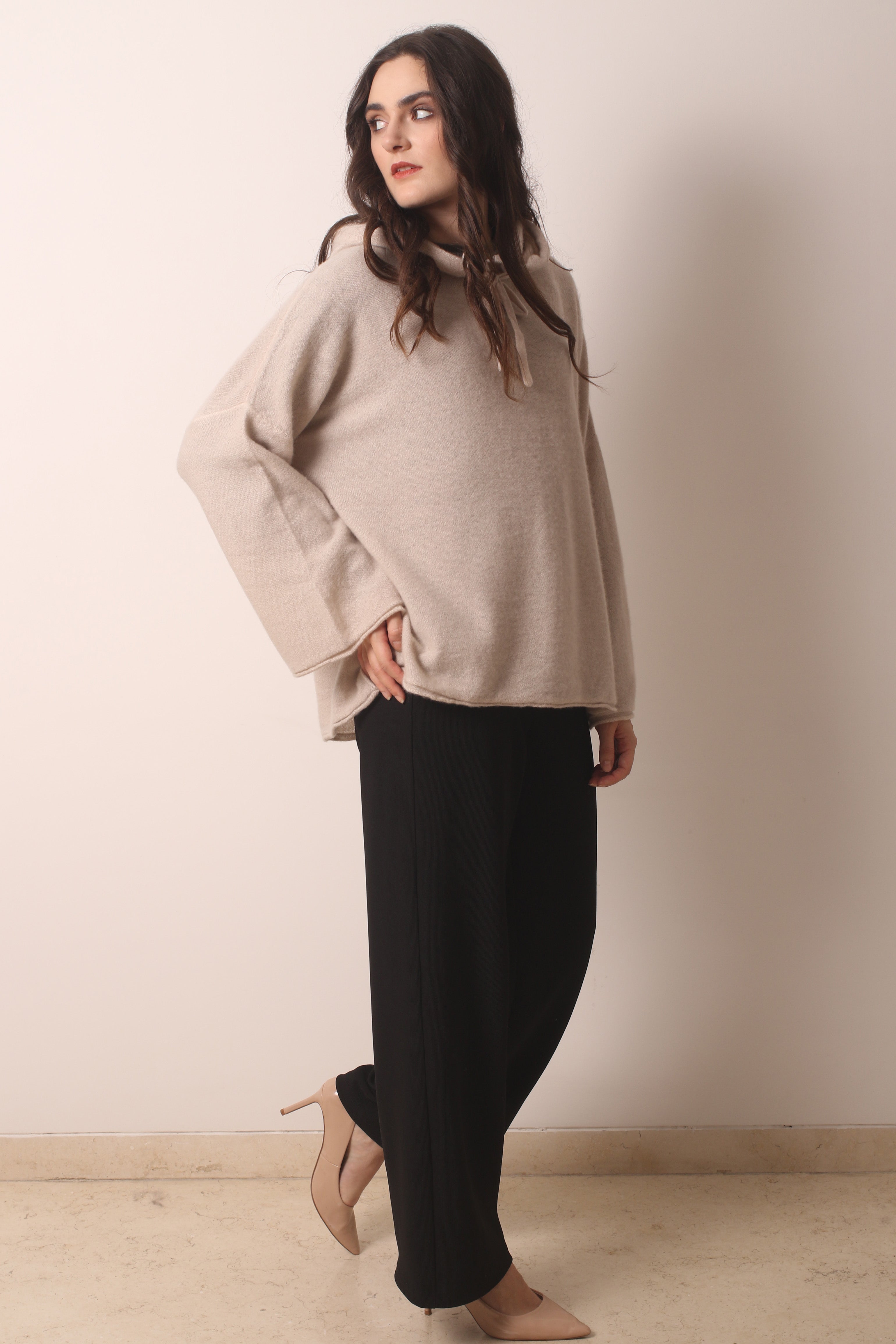 Limestone Cashmere Hoodie 2- Pashma Women's