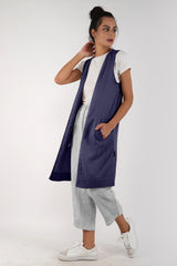 Navy Bamboo Linen Kimono