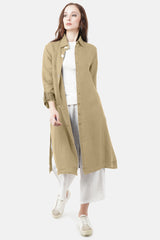 Beige Bamboo Linen Kimono Full-Sleeve